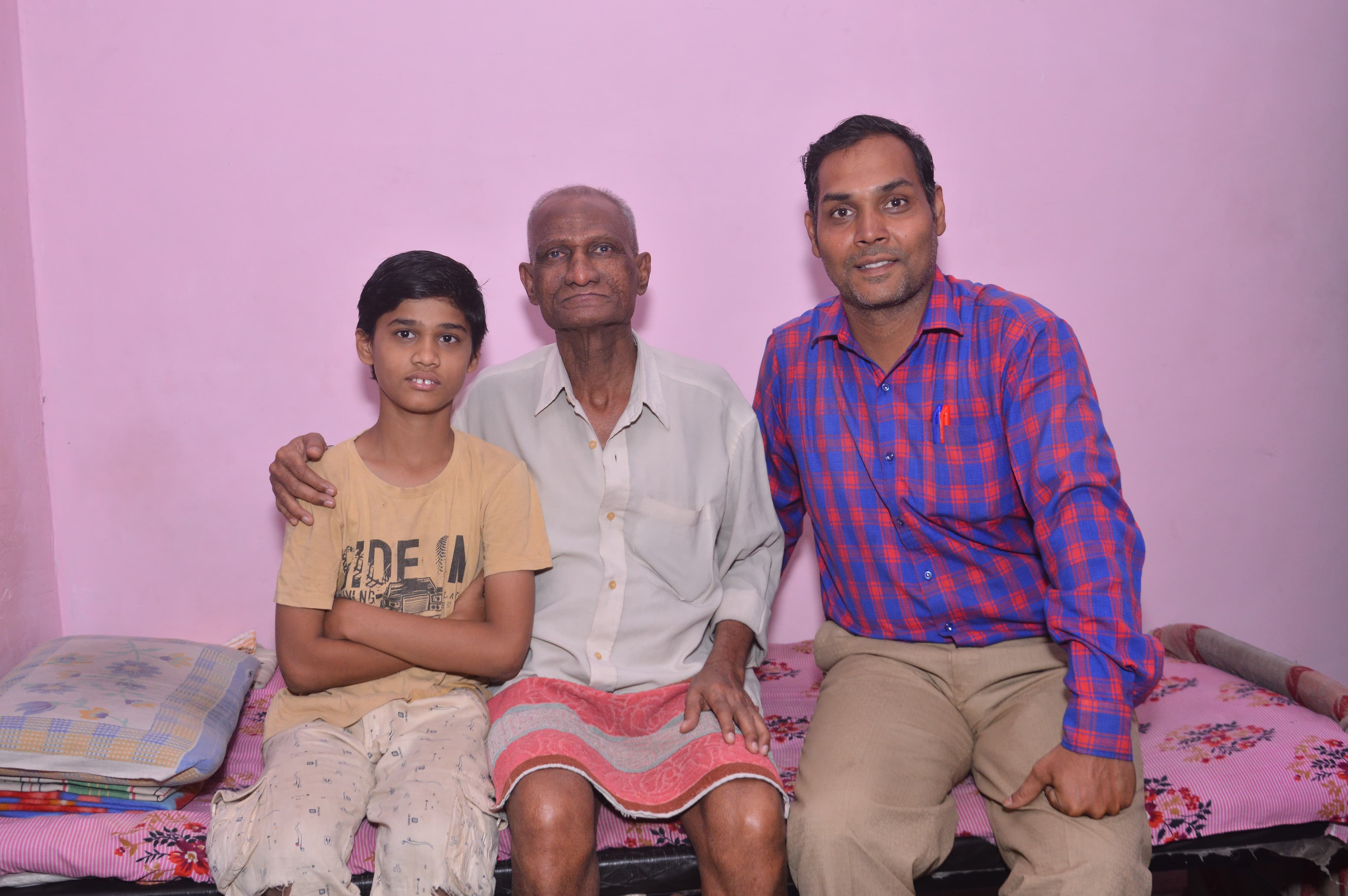 A woman taking care of sick elderly